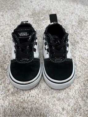 Vans Kids Black & White Checkerboard Low-Top Sneakers